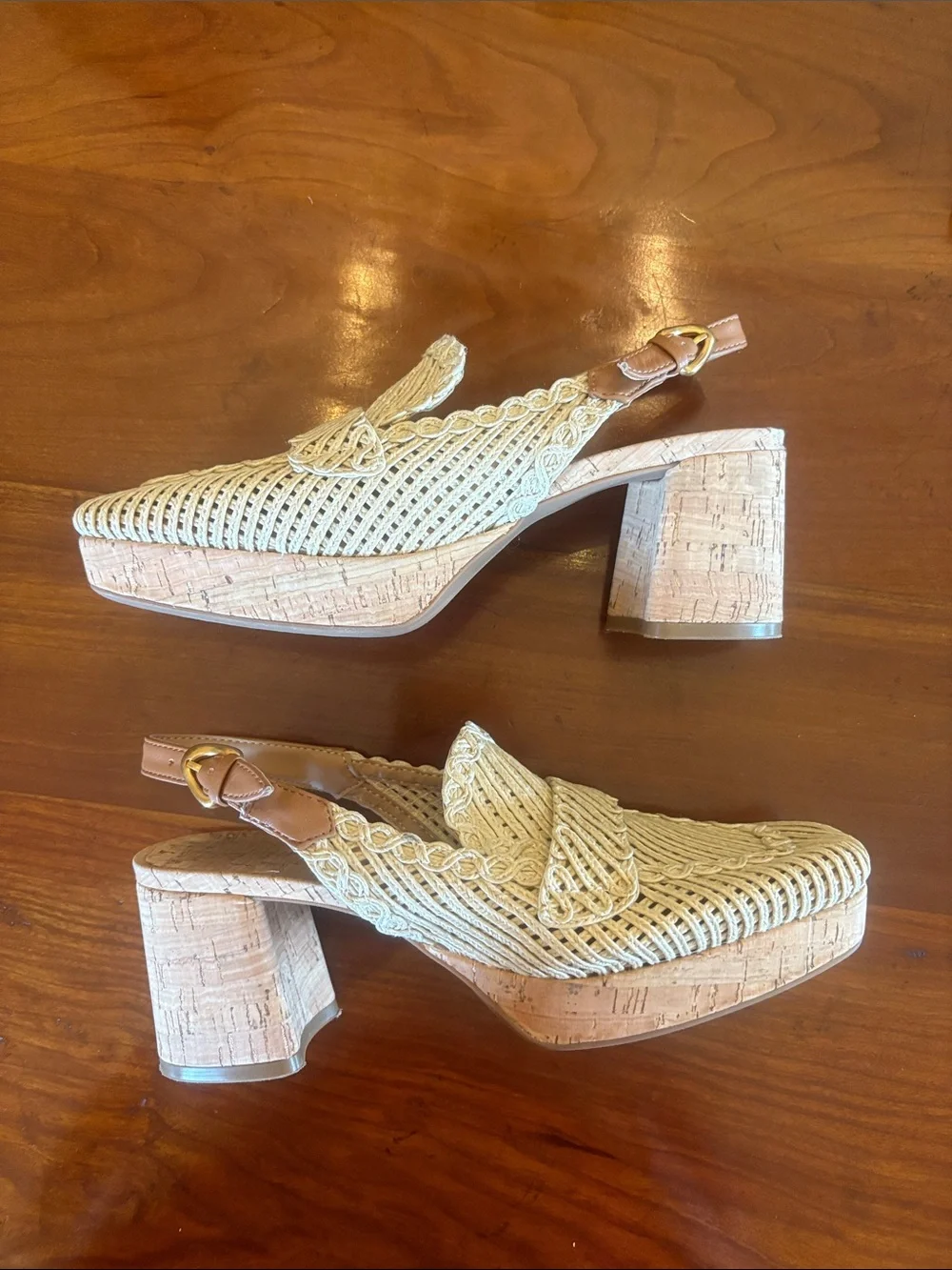 Aerosoles Santina Platform Pump Natural Beige Raffia